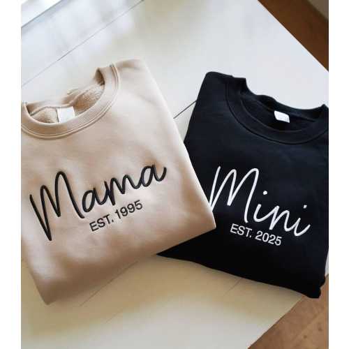 Embroidery Mama Mini Sweatshirt, Matching Mommy and Me Sweatshirt ,Mama Mini Shirt, Mama Mini Matching, Mama Baby Outfit, Mothers Day Shirt