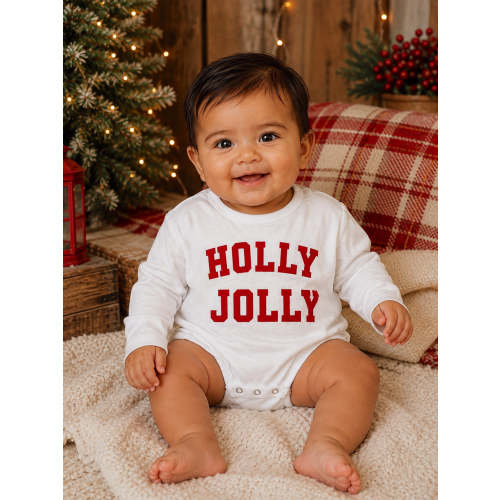 Holly Jolly White / Organic Long Sleeve T-Shirt Bubble – SpearmintLOVE