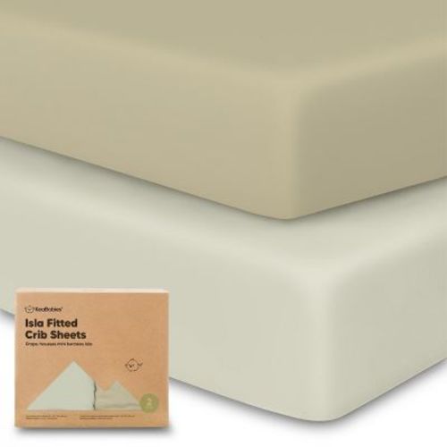 Keababies 2pk Isla Fitted Crib Sheets For Boys, Girls, Baby Crib Sheet, Fits Standard Nursery Crib Mattresses (cameo)