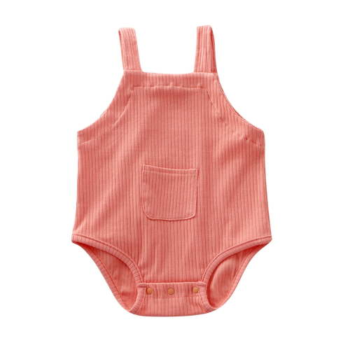 Timegard Unisex Baby Clothes Newborn Sleeveless Overalls Onesie Toddler Infant Comfy Rompers Solid Color