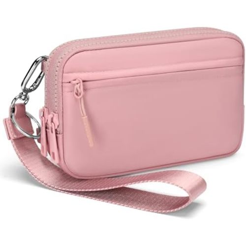 FODOKO Wristlet wallets for women Nylon Quilted Wallet with 4 Zippers,Travel Credit Card,Holder Cell Phone Organizer