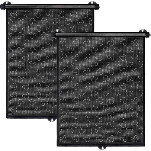 Disney Baby by J.L. Childress Roller Car Window Sun Shades, 2 Pack, Mickey Black