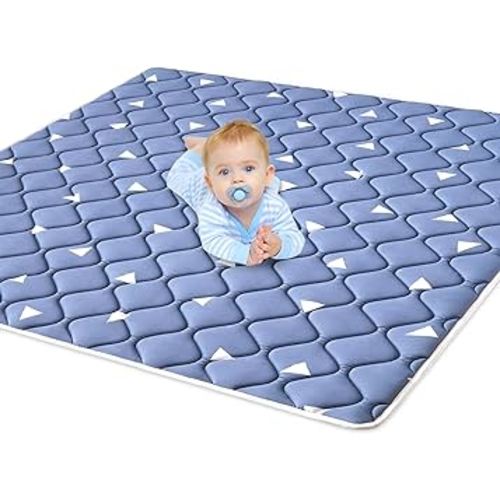 Premium Foam Baby Play Mat, 50x50 Inch Foldable and Machine Washable Crawling Mat, Thicken Soft Baby Play Mats for Floor, Non-Slip Cushioned Baby Playmat for Infants, Babies, Toddlers