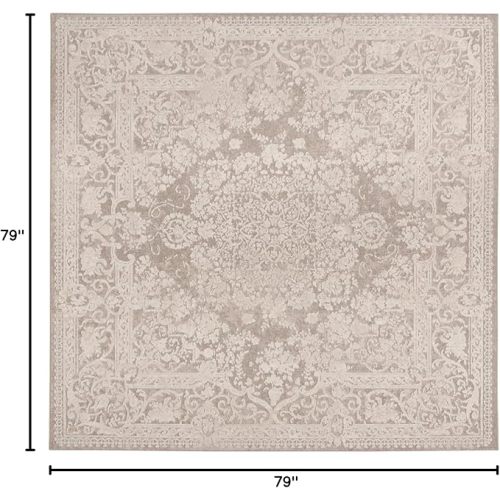 SAFAVIEH Reflection Collection 6'7" Square Beige/Cream RFT664A Vintage Distressed Area Rug
