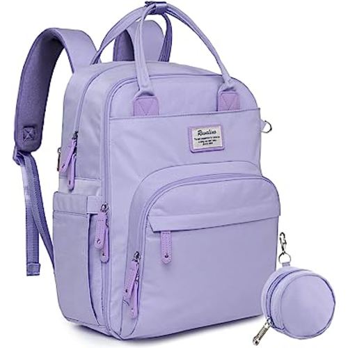 RUVALINO Diaper Bag Backpack, Multifunction Travel Back Pack Maternity Baby Changing Bags, Diaper Changing Totes, Waterproof and Stylish, Taro Purple