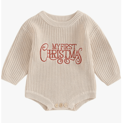 Adobabirl Baby Girl Boy Knitted Sweater Bubble Romper Long Sleeve Jumpsuit Festival Outfit Fall Winter Spring Clothes