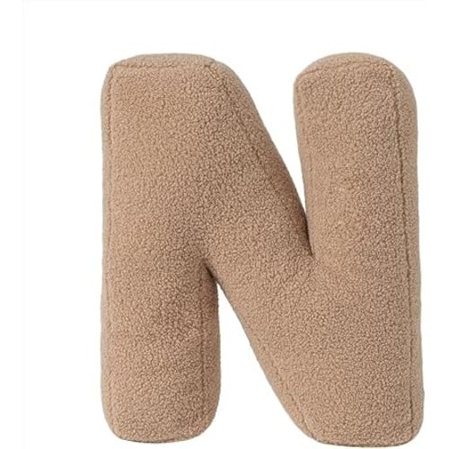 26 Letters Plush Pillow β Soft Alphabet Throw Pillows for Kids, A to Z Decorative Initial Letter Pillows for Nursery, Bedroom, Couch, Living Room β Cozy & Cute Hugging Pillow (N)