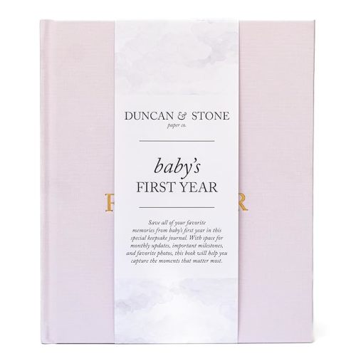 Baby First Year Book (Lilac, 112 Pages) - Memory & Milestone Baby's First Year Photo Album from Pregnancy to First Year – Baby Book Keepsake Gift