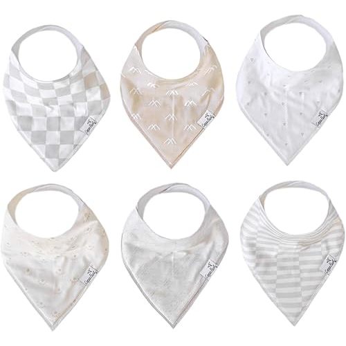 Copper Pearl Baby Bandana Bibs - 6 Pack Soft Cotton Baby Bibs for Drooling and Teething, Absorbent Drool Bibs for Baby Girl and Boy, Adjustable to Fit Newborns to Toddlers, Tons of Styles (Henry Set)