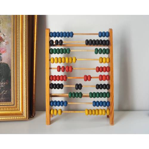 Vintage wooden abacus | Vintage children's abacus | Colorful abacus | Wooden primitive calculator | Wooden abacus | Vintage abacus