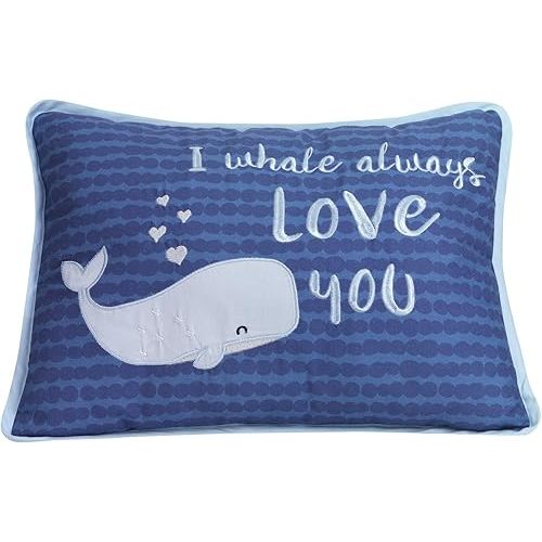 Lambs & Ivy Oceania Decorative Throw Pillow - Blue Ocean Whale
