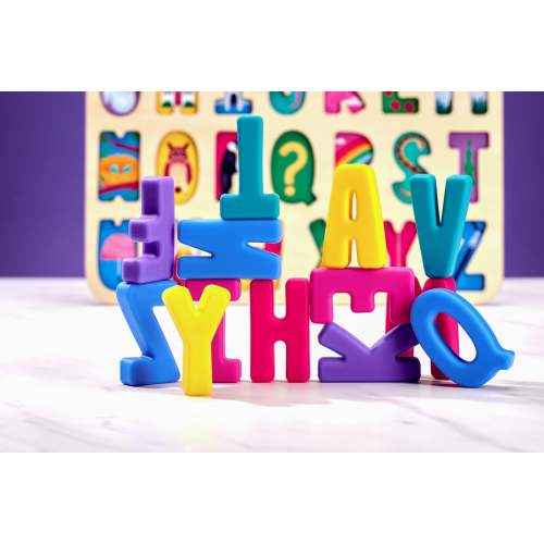 ABC Find & Fit Puzzle: Wooden Alphabet Puzzle Board – Domino & Juliette