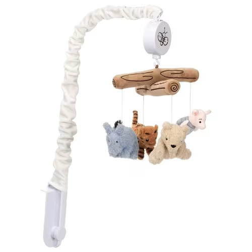 Lambs and Ivy Disney Baby Storytime Pooh Musical Baby Crib Mobile in Gold, Blue and Brown