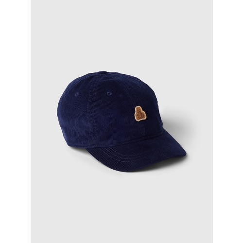 Toddler Corduroy Baseball Hat in navy uniform blue
