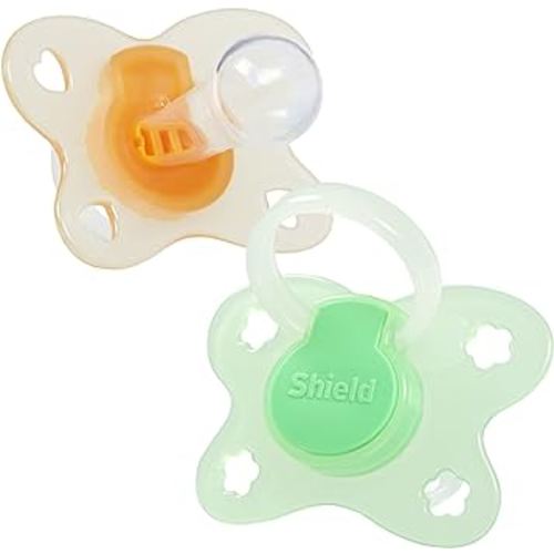 Glowing in The Dark Soother/Pacifier – 6 Months+ | Soothes 95% of Babies | Butterfly-Shaped BPA-Free Silicone Soothers | Includes Case | 2 Count