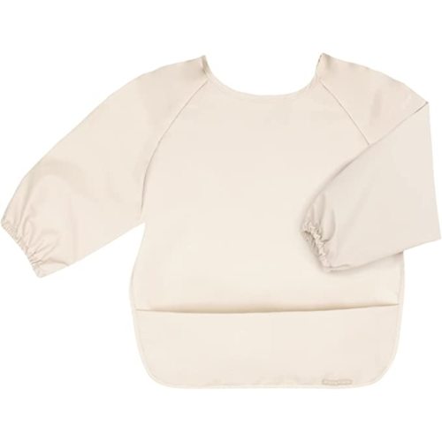 Amazon.com: WILLOW + SIM Long Sleeve Baby Bibs - Wipe Clean, Washable with Food Catcher - Long Sleeve Bib for Babies, Toddler - Antique White : Clothing, Shoes & Jewelry