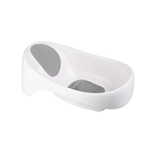 Boon Soak 3 Stage Baby Bathtub - Baby Bath Tub with Three Support Positions for Newborn to Toddlers - Color Changing Drain Plug for Ideal Bath Temperature - Gray - Ages 0 to 18 Months and Up - White - 1 Count (Pack of 1)