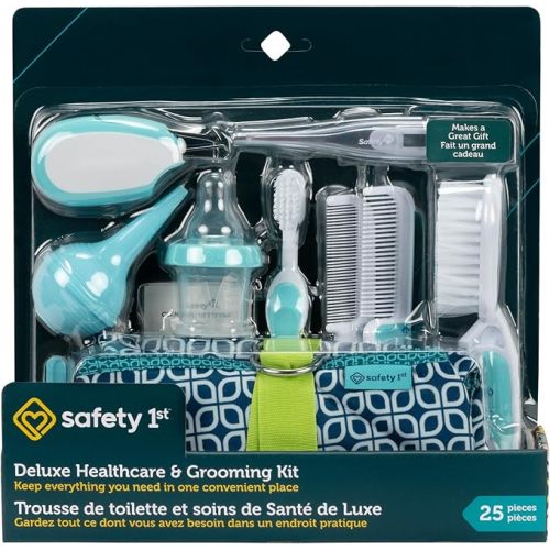 Safety 1st Deluxe Baby Healthcare and Grooming Kit, Arctic Blue, Newborn Baby Essentials, One Size, 25 Pieces