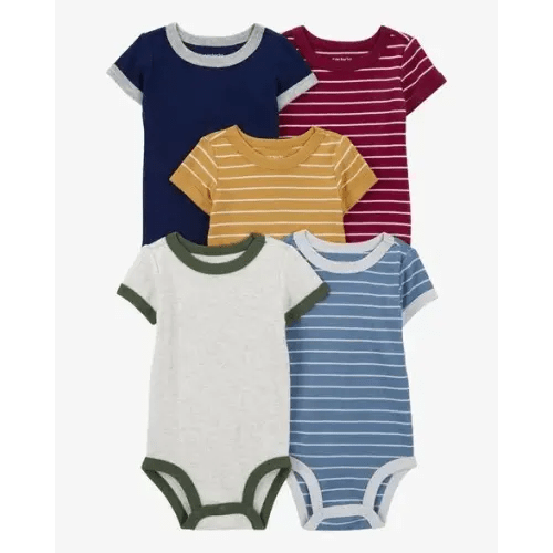 Baby 5-Pack Striped Short-Sleeve Bodysuits - Carter's | Carter's