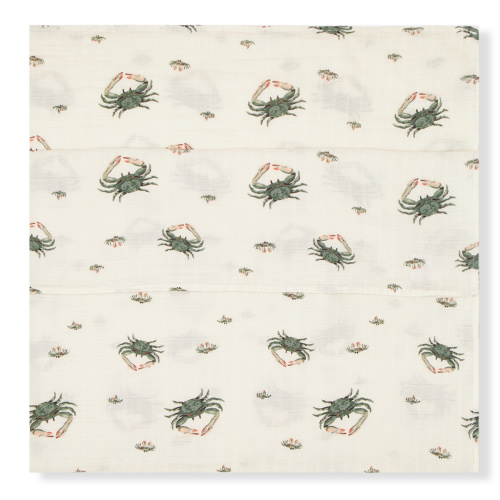 Coastal Crab Bamboo Muslin Swaddle Blanket