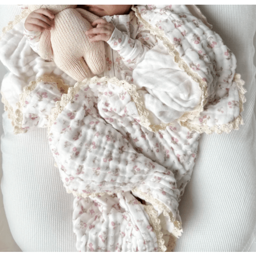 Gauze Lace Blanket | Paisley Peony – Little and Fern