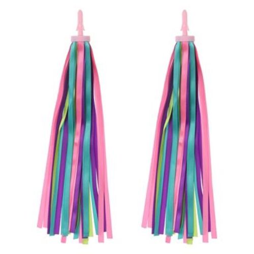 Unique Bargains Colorful Decoration Bike Accessories Handlebar Streamers Multicolor 32 Strands Each 2 Pcs