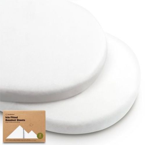 KeaBabies Bassinet Sheet for Baby Girls, Boys, 2-Pack Isla Fitted Bassinet Sheets, Bassinet Mattress Sheets (Soft White)