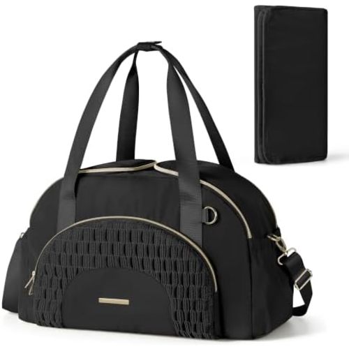Marscamd Diaper Bag Tote with Changing Pad, Large Crossbody Diaper Bags for Travel with Dual Inner Compartments, Mommy Bag