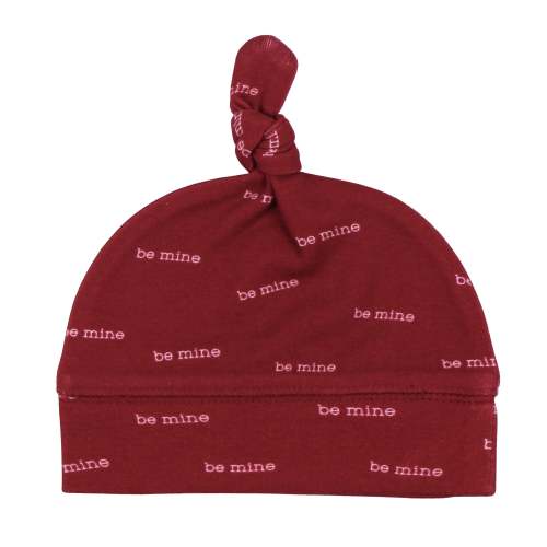 Organic Banded Top-Knot Hat in Be Mine