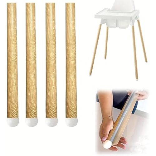Highchair Decorative Leg Wraps, 4 Pieces Highchair Leg Stickers Set Compatible with IKEA Antilop high Chair, Log Style High Chair Leg Covers High Chair Accessories