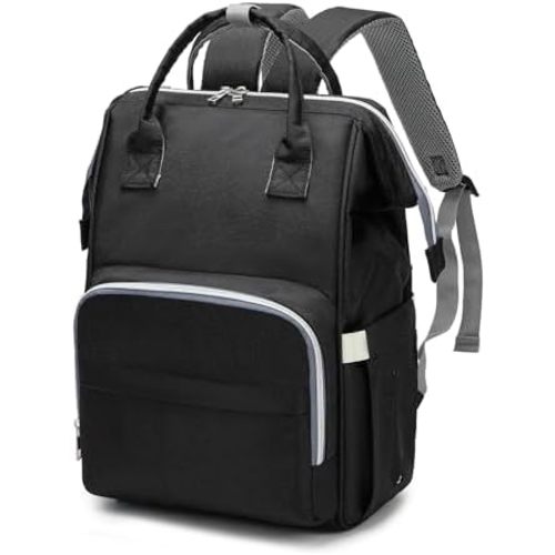 Diaper Backpack, Suitable for Mom Multifunctional Backpack, Waterproof and Durable Large Capacity Leisure Travel Bag（Black）