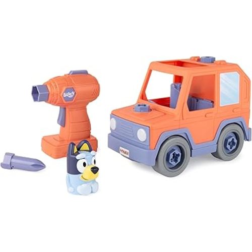 BUILD-A-BUDDY Bluey Car - Buildable Motorized Vehicle for Take Apart Play - Includes Bluey Figure and Toy Drill - Kids Gifts and Stocking Stuffers - Ages 3 Years and Up
