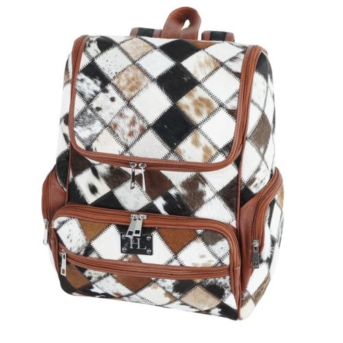 Leather Jacketz Cowhide Backpack - cow print diaper bag - western diaper bags - diaper rucksack - cowhide diaper bag, Regular