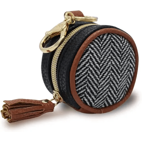 Itzy Ritzy Pacifier Holder Case with Clip - Pacifier Case Includes Clasp to Easily Attach to a Diaper Bag or Purse, Measures 2.5" in Diameter and Holds 2 Pacifiers (Coffee & Cream)