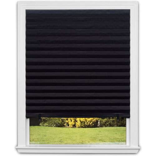 Redi Shade No Tools Original Blackout Pleated Paper Shade Black, 48" W x 72" L, 6 Pack
