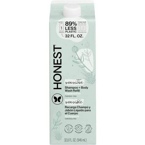 The Honest Company 2-in-1 Cleansing Shampoo + Body Wash, Gentle Enough for Baby, Dermatologist Tested, Tear-Free, Hypoallergenic, Fragrance-Free