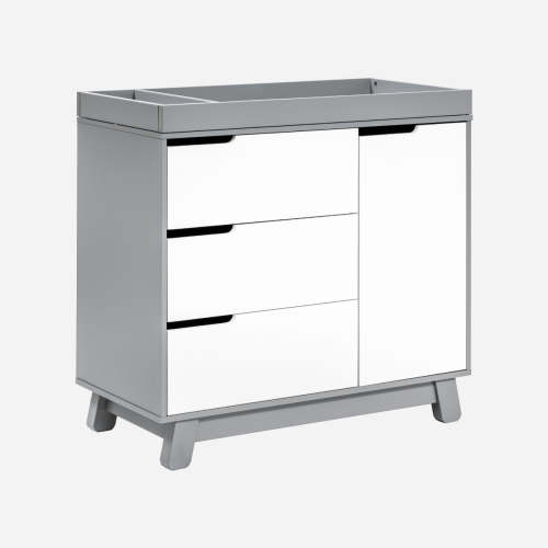 Hudson 3-Drawer Changer Dresser - Grey / White