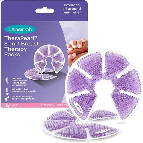 Lansinoh Breast Therapy Packs with Soft Covers, Hot and Cold Breast Pads, Breastfeeding Essentials for Moms, 2count(Pack of 1)