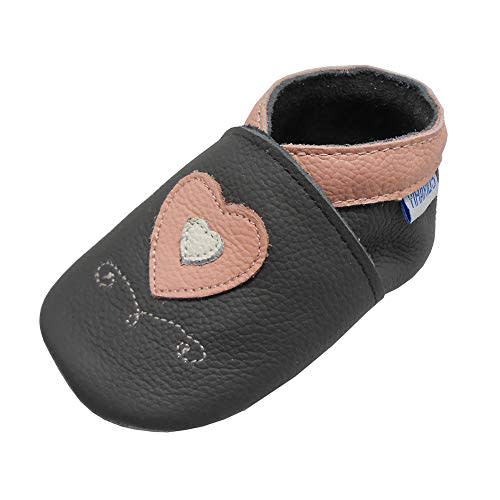 YIHAKIDS Baby Leather Shoes Soft Sole First Walking Moccasins Infants Toddler Boys Girls Crawling Slippers Slip-on Shoes with Elastic Ankle