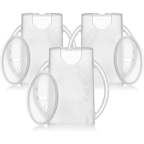 Squeeze Proof Food Pouch Holder for Toddlers, Babies, Kids, Mess Free No Squeeze Juice Box Drink Holder with Easy Grip Handles and Lid - Made in USA (White 3 Pack)