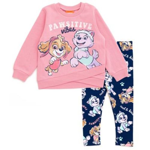 Paw Patrol Girls Crossover Fleece Sweatshirt and Leggings Outfit Set Toddler