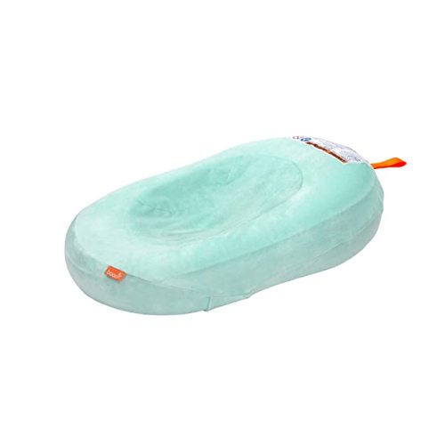 Boon Puff Inflatable Baby Bather - Infant Bathtub Includes Microfleece Cover and Contoured Sides – Inflatable Baby Bathtub for Newborns and Infants - Mint
