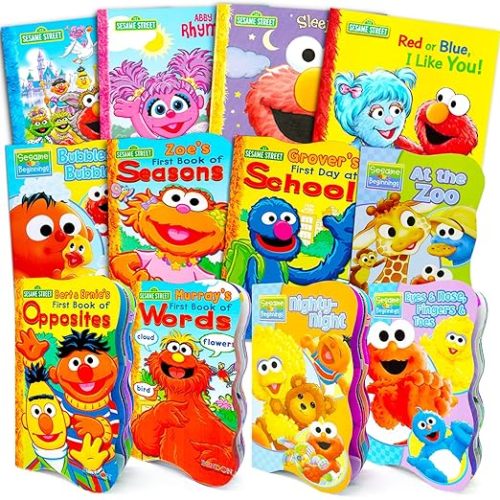 Sesame Street Board Books Ultimate Bundle Set for Kids, Toddlers - Pack of 12 Sesame Street Early Reader Board Books | Early Learning Books for Babies