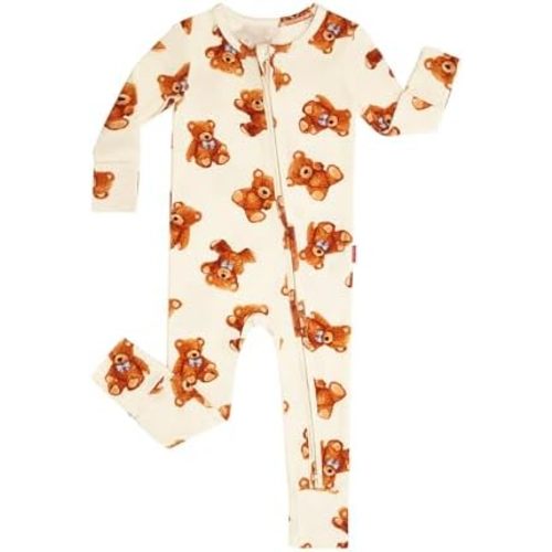 Bamboo Viscose Zipper Pajamas Baby Convertible Footie Pajama for Boys Girls, Snug Fit Baby Sleeper