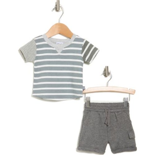 Mixed Stripe T-Shirt & Sweatshorts Set