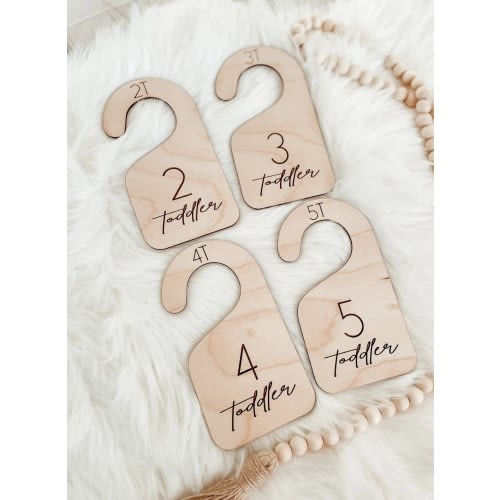Toddler Closet Dividers Handmade Wood Clothes Size Markers for Babies Wooden Baby Gifts Organize Babies Closet Baby Shower Gift Ideas