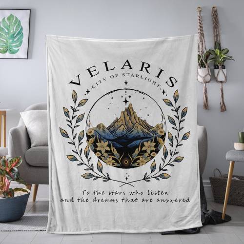 ACOTAR City of Starlight Blanket, Velaris To The Stars Who Listen Merch, A Court of Mist and Fury, Bookish Gift For Her, SJM Fan Merch Plush