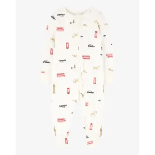 Baby London Print PurelySoft Sleep & Play Pajamas - Cream - Carter's | Carter's