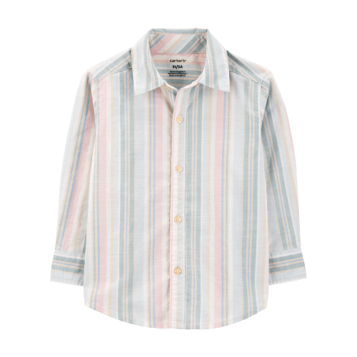 Toddler Striped Woven Long-Sleeve Button-Down Shirt - Carter's | Carter's