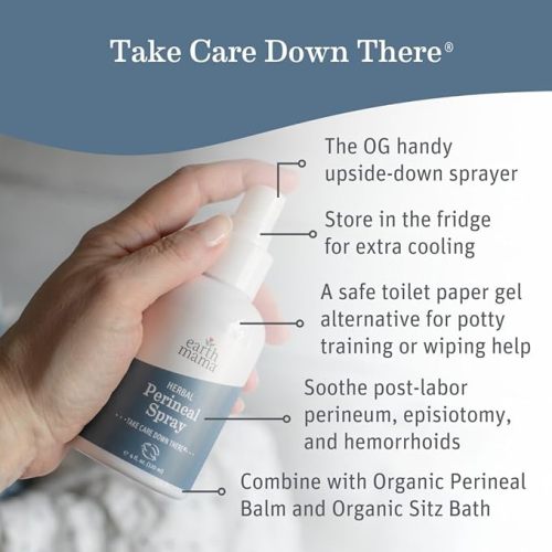 Earth Mama Postpartum Recovery Kit | Take Care Down There® with Organic Perineal Balm & Herbal Perineal Spray, 2-Piece Set